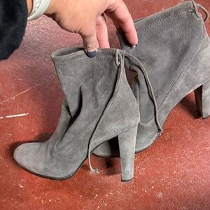 Stuart Weitzman Gray Suede Heeled Boots